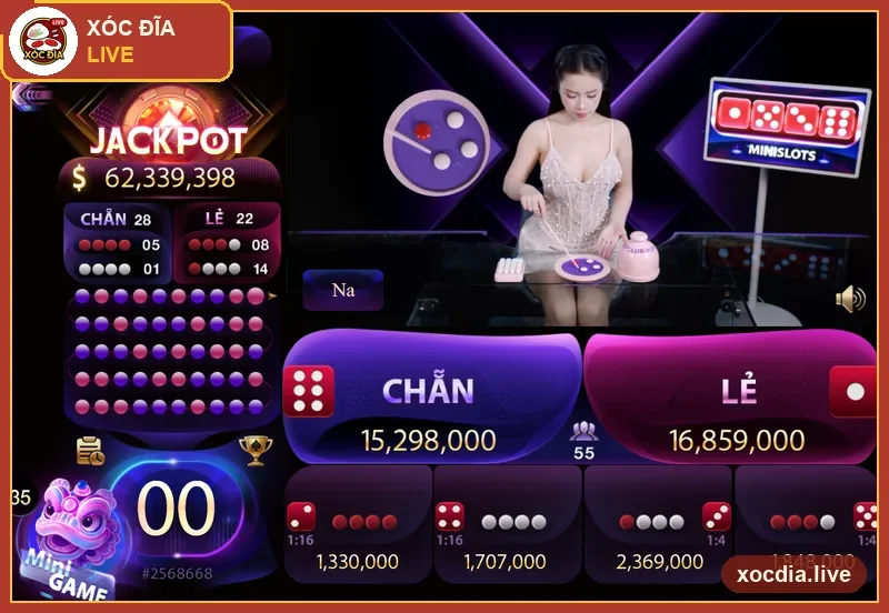 Bàn xóc đĩa live có dealer trên 789Club — ảnh chụp thực tế